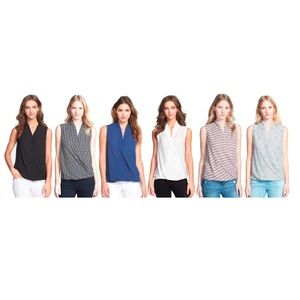 Pleione front wrap sleeveless geometric print tank